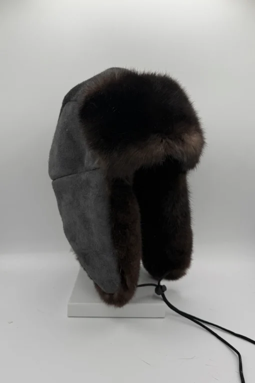 Alaskan-Made Aviator Hat: Sea Otter Fur & Moose Suede